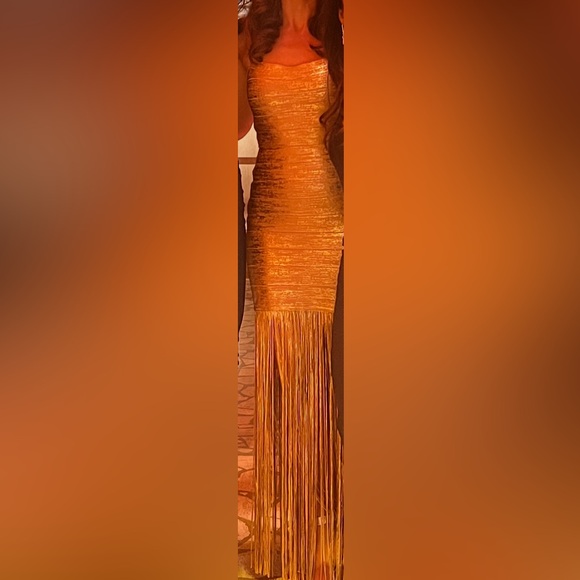 Herve Leger Gold Dress - size medium, gorgeous - Picture 14 of 14